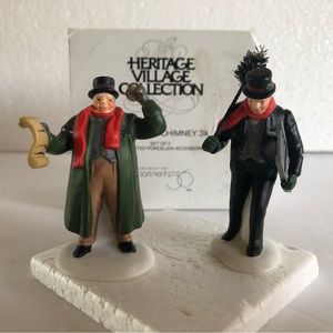 Department 56 Christmas Village Town Crier & Chimney Sweep Figurines